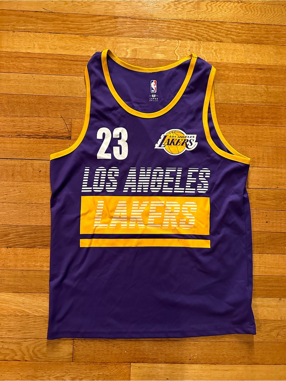 Lebron James Los Angeles Lakers Purple NBA Jersey Top Tank Men’s Size Large LA